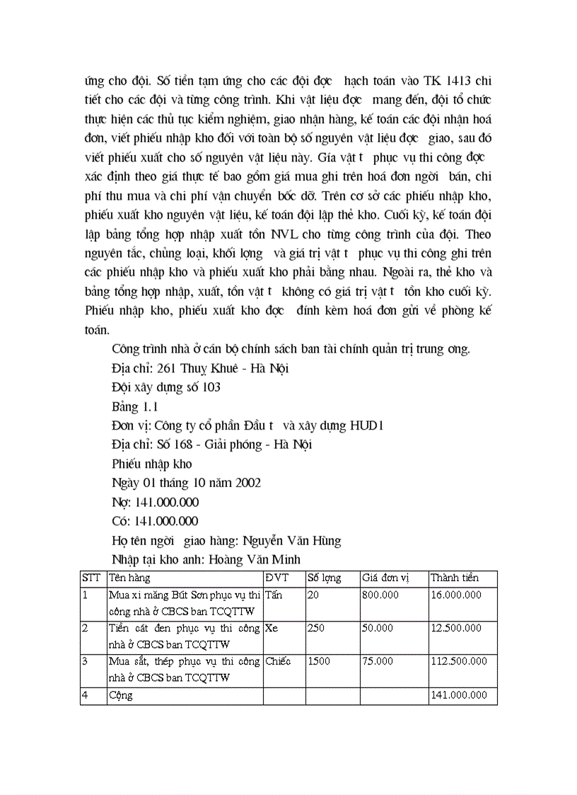 image for page Tình hình thực tế kế toán tập hợp chi phí sản xuất và tính giá thành sản phẩm xây lắp tại Công ty cổ phần đầu tư và xây dựng HUD