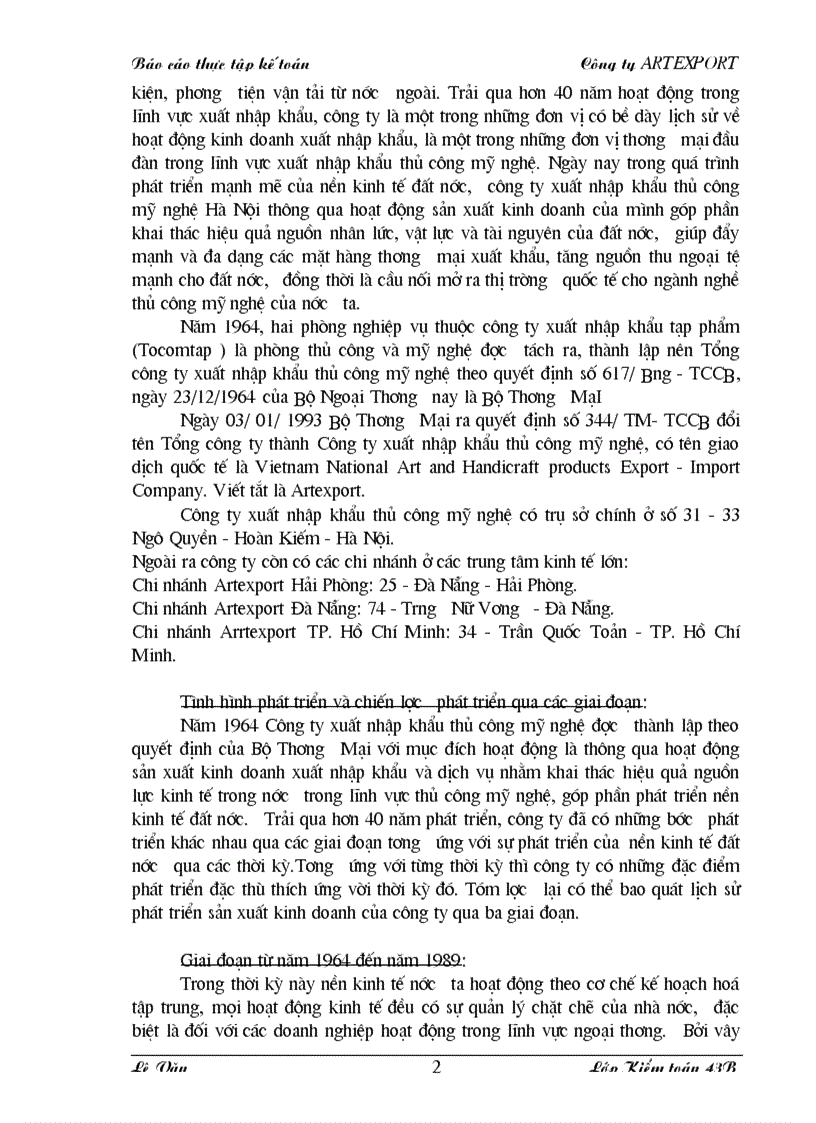 Quy trình tổ chức công tác kế toán cụ thể trên một số phần hành chủ yếu tại công ty xuất nhập khẩu thủ công mỹ nghệ