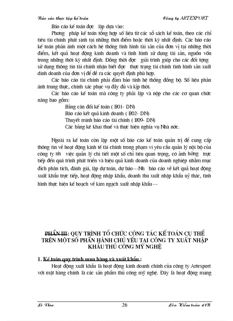 image for page Quy trình tổ chức công tác kế toán cụ thể trên một số phần hành chủ yếu tại công ty xuất nhập khẩu thủ công mỹ nghệ