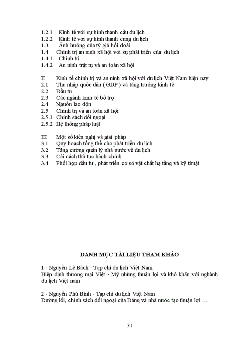 image for page Ảnh hưởng của tình hình kinh tế chính trị đến sự phát triển du lịch ở Việt Nam 1