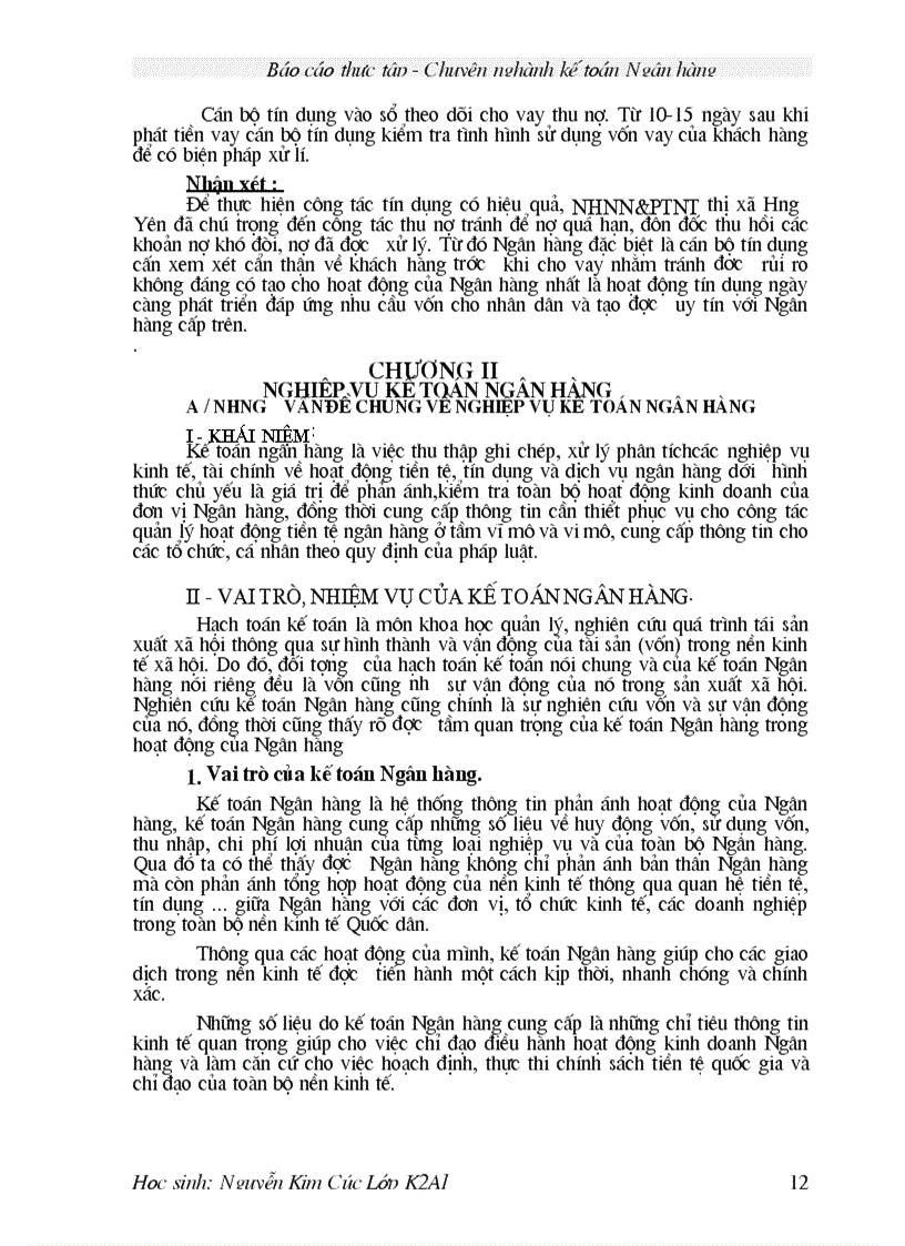 image for page Báo cáo thực tập tại NHNo thị xã Hưng Yên