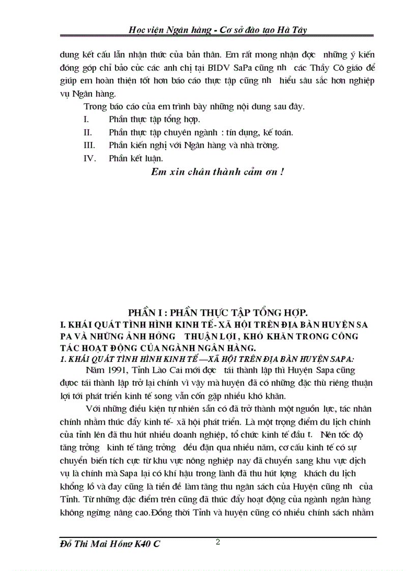 image for page Báo cáo thực tập tại BIDV SaPa 1