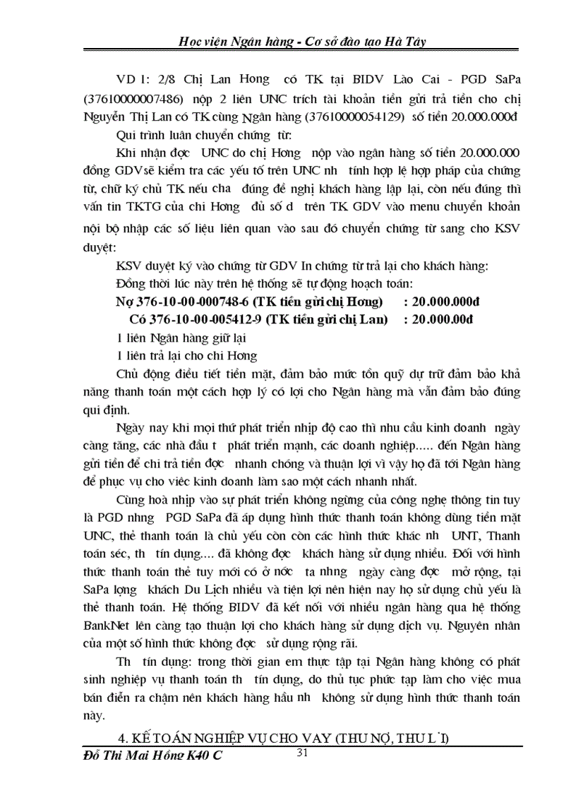 image for page Báo cáo thực tập tại BIDV SaPa 1