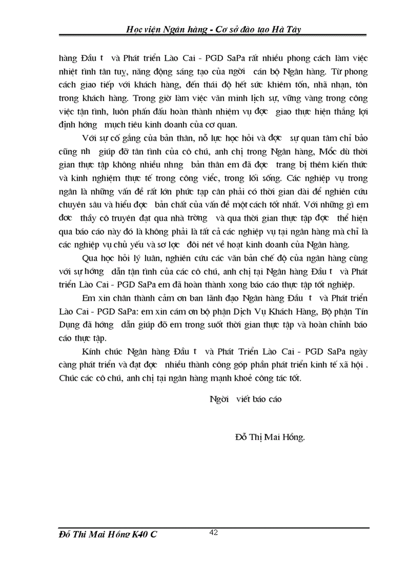 image for page Báo cáo thực tập tại BIDV SaPa 1