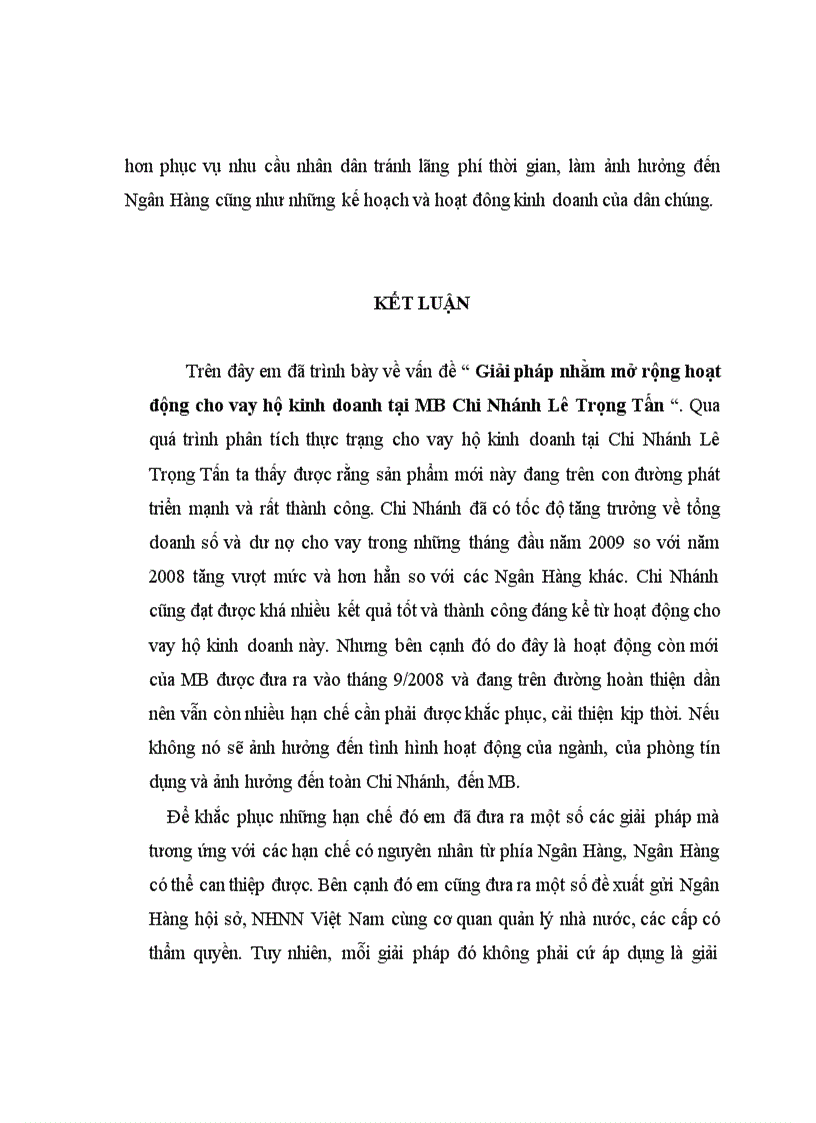 image for page Một số giải pháp và đề xuất mở rộng hoạt động cho vay hộ kinh doanh tại Ngân Hàng Thương Mại Cổ Phần Chi Nhánh Lê Trọng Tấn