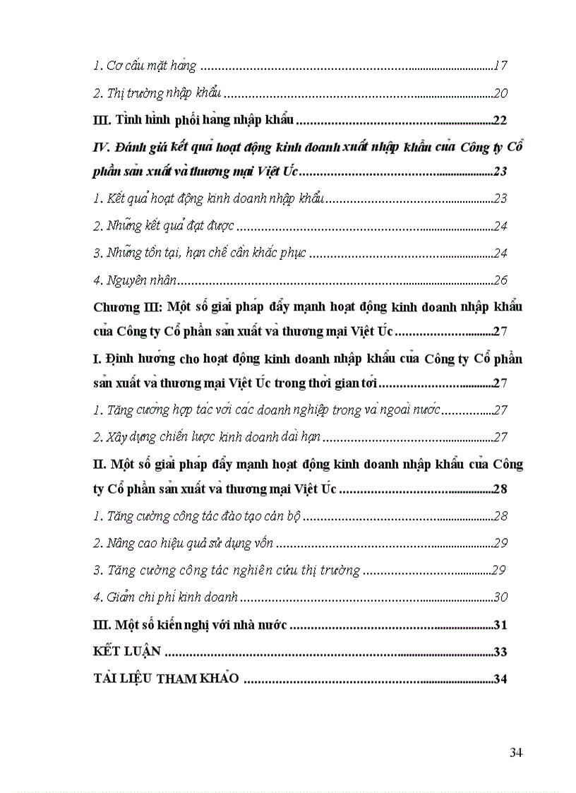 image for page Hoạt động kinh doanh nhập khẩu của Công ty Cổ phần sản xuất và thương mại Việt Úc