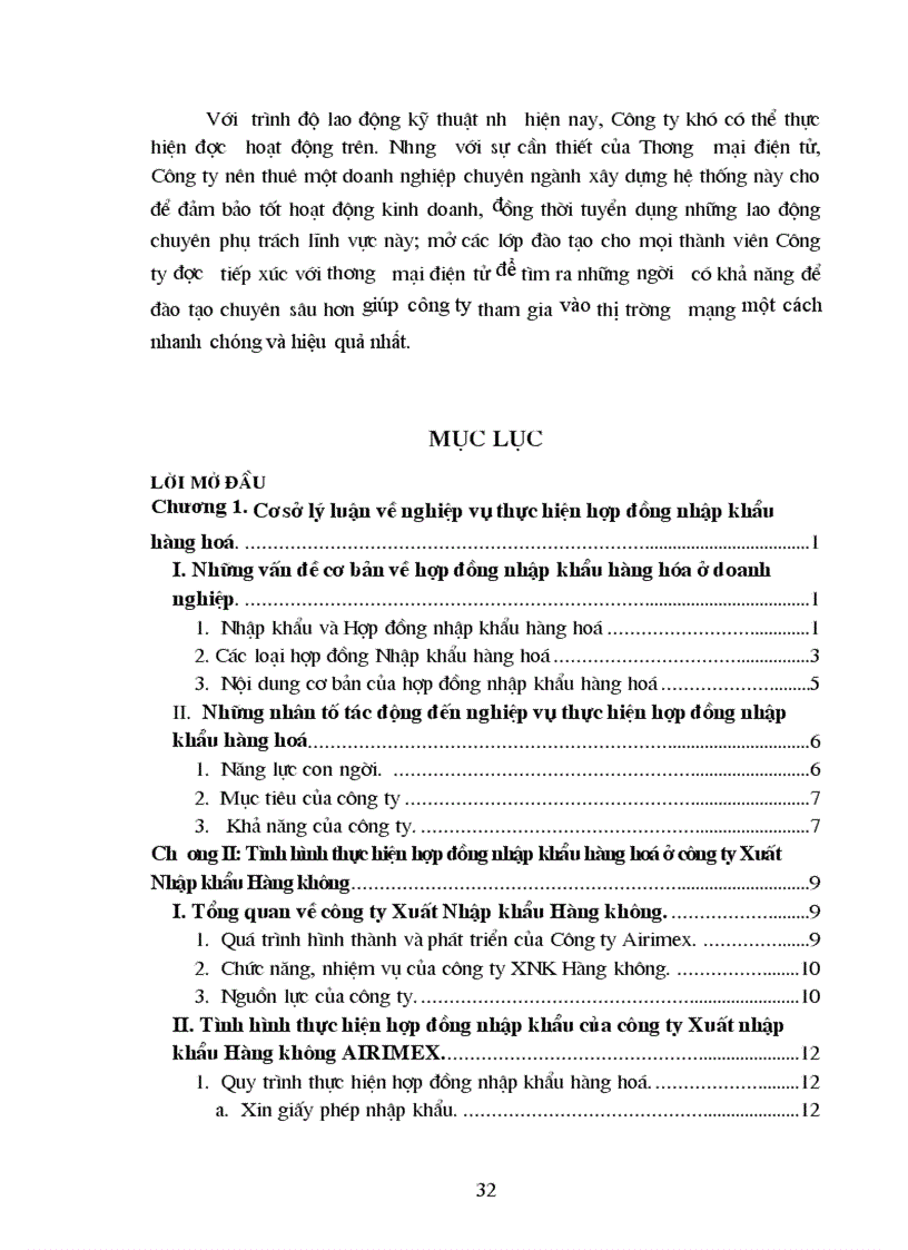 image for page Tình hình thực hiện hợp đồng nhập khẩu hàng hoá ở công ty Xuất Nhập khẩu Hàng không