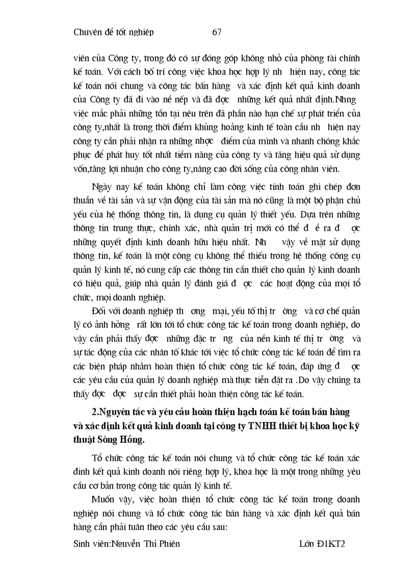 image for page Hoàn thiện kế toán bán hàng và xác định kết quả kinh doanh tại công ty TNHH Thiết bị khoa học kỹ thuật Sông Hồng 1