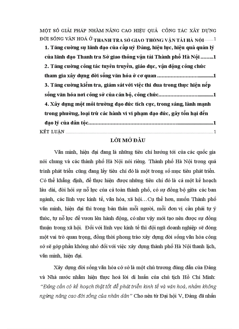 image for page Xây dựng đời sống văn hoá ở Thanh tra Sở giao thông vận tải Thành phố Hà Nội thực trạng và giải pháp