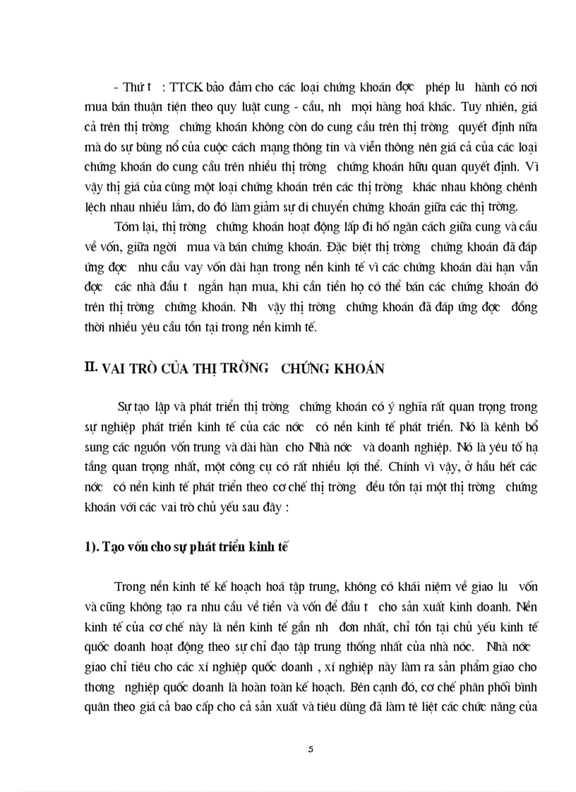 image for page Vai trò của thị trường chứng khoán và sự cần thiết của việc hình thành và phát triển thị trường chứng khoán ở Việt Nam đặc biệt là một số biện pháp tạo ra hàng hoá cho TTCK Việt Nam