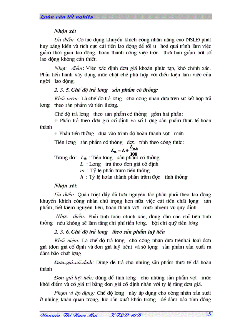 image for page Một số giải pháp hoàn thiện các hình thức trả lương trả thưởng ở Công ty May Chiến Thắng