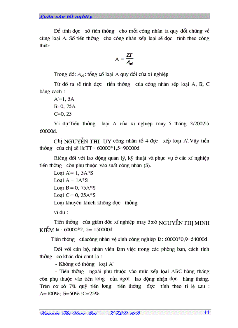image for page Một số giải pháp hoàn thiện các hình thức trả lương trả thưởng ở Công ty May Chiến Thắng