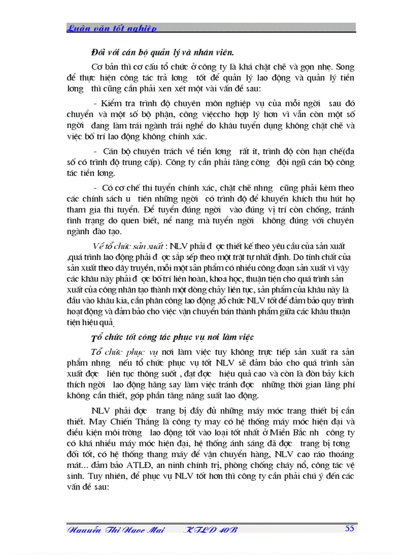 image for page Một số giải pháp hoàn thiện các hình thức trả lương trả thưởng ở Công ty May Chiến Thắng