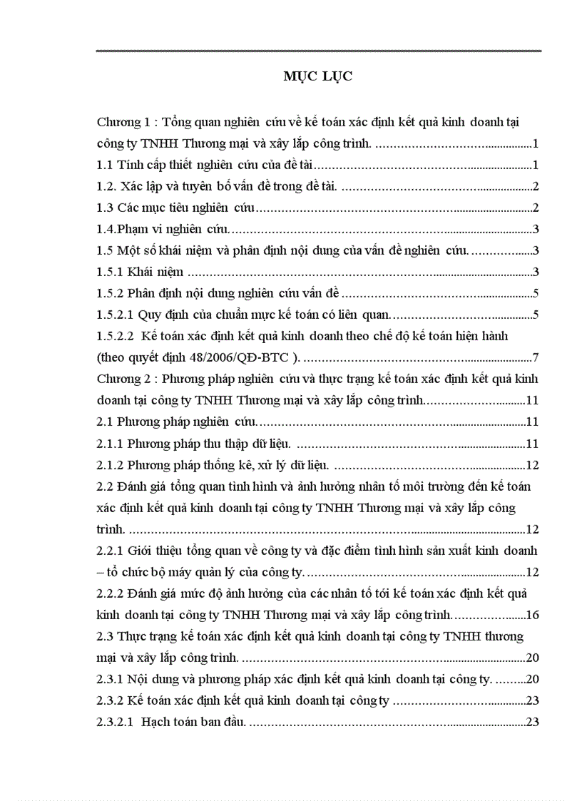 image for page Kế toán xác định kết quả kinh doanh tại công ty TNHH Thương mại và xây lắp công trình 1