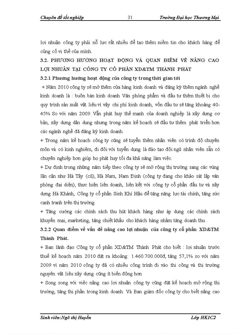 image for page Lợi nhuận và nâng cao lợi nhuận trong công ty cổ phần XD TM Thành Phát