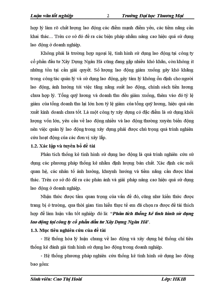 image for page Phân tích thống kê tình hình sử dụng lao động tại công ty cổ phần đầu tư Xây Dựng Ngân Hà 1