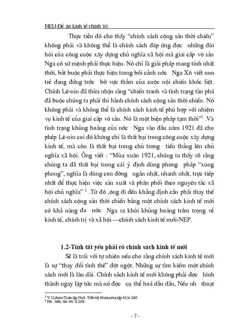 image for page Chính sách kinh tế mới của Lênin và vận dụng nó ở Việt Nam 1