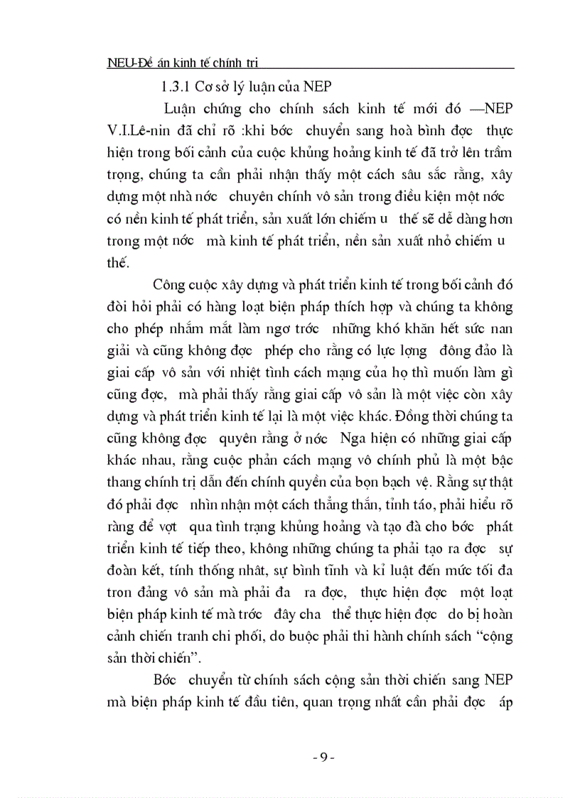 image for page Chính sách kinh tế mới của Lênin và vận dụng nó ở Việt Nam 1