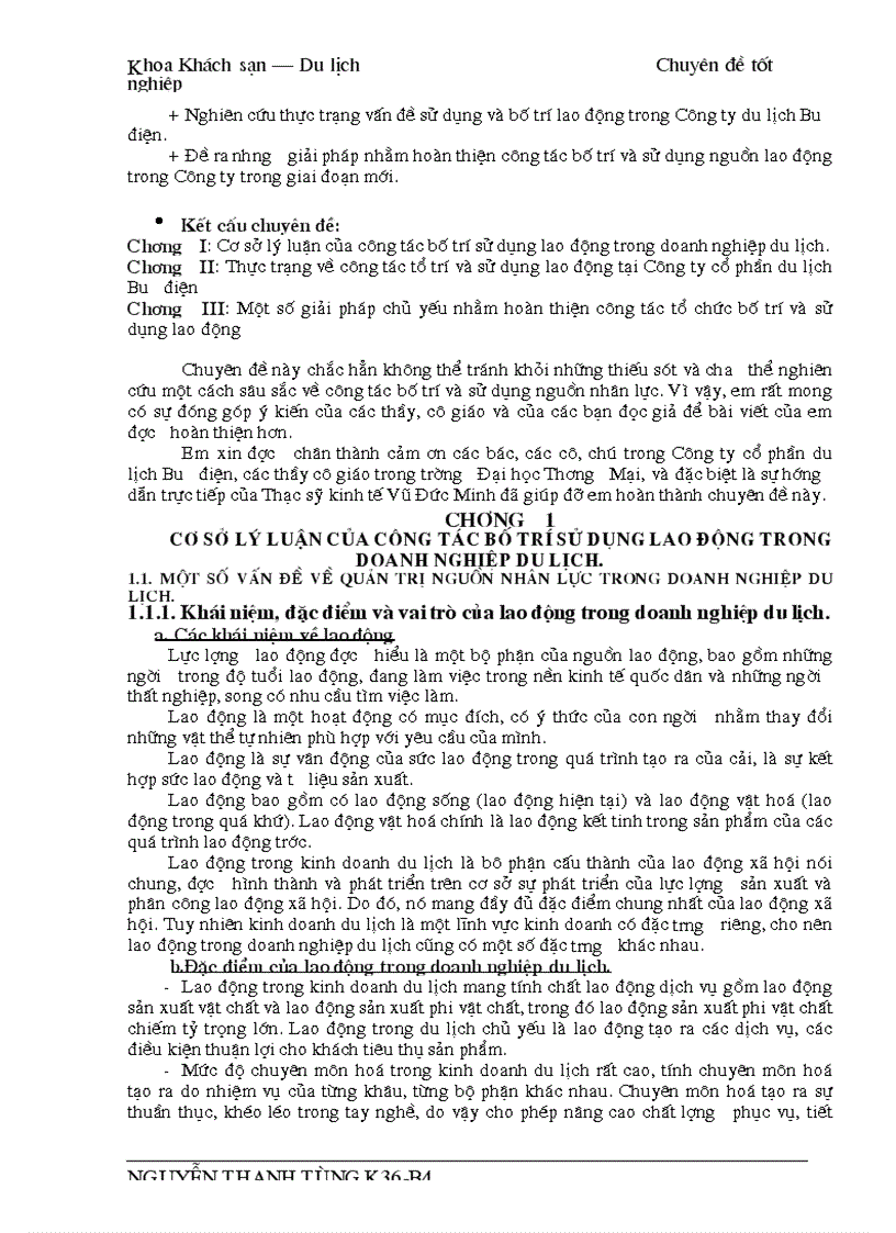 image for page Thực trạng về công tác tổ trí và sử dụng lao động tại Công ty cổ phần du lịch Bưu điện