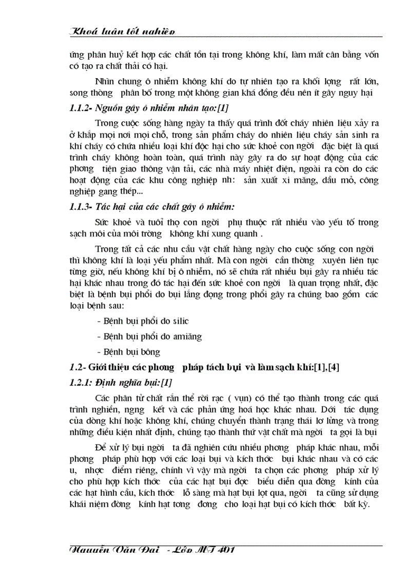 image for page Tách bụi làm sạch khí bằng xiclon và túi lọc