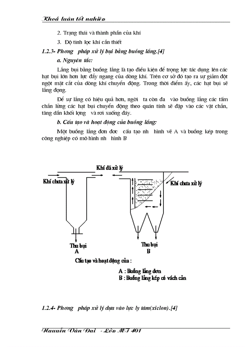 image for page Tách bụi làm sạch khí bằng xiclon và túi lọc