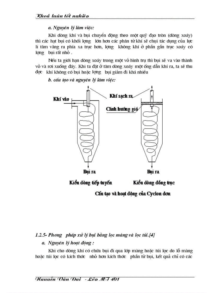 image for page Tách bụi làm sạch khí bằng xiclon và túi lọc