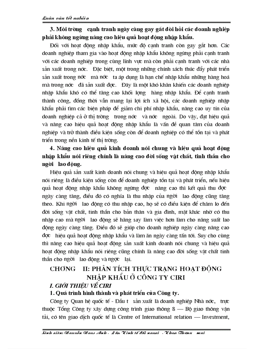 image for page Một số giải pháp nhằm nâng cao hiệu quả hoạt động nhập khẩu ở Công ty Quan hệ quốc tế Đầu tư sản xuất CIRI 1