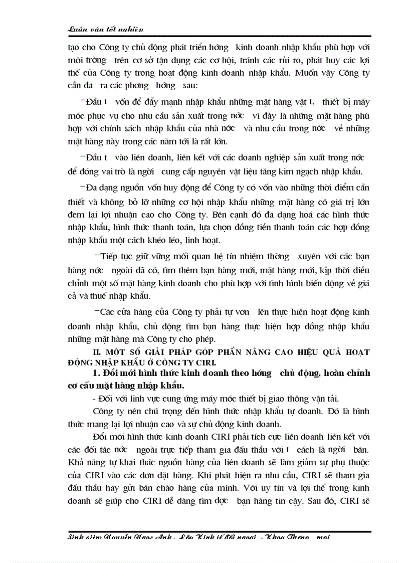 image for page Một số giải pháp nhằm nâng cao hiệu quả hoạt động nhập khẩu ở Công ty Quan hệ quốc tế Đầu tư sản xuất CIRI 1