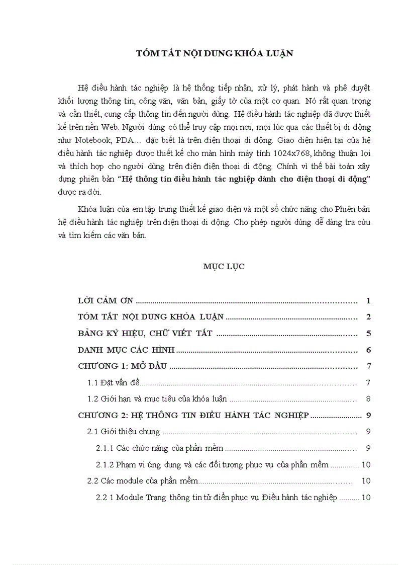 image for page Hệ thông tin điều hành tác nghiệp dành cho điện thoại di động