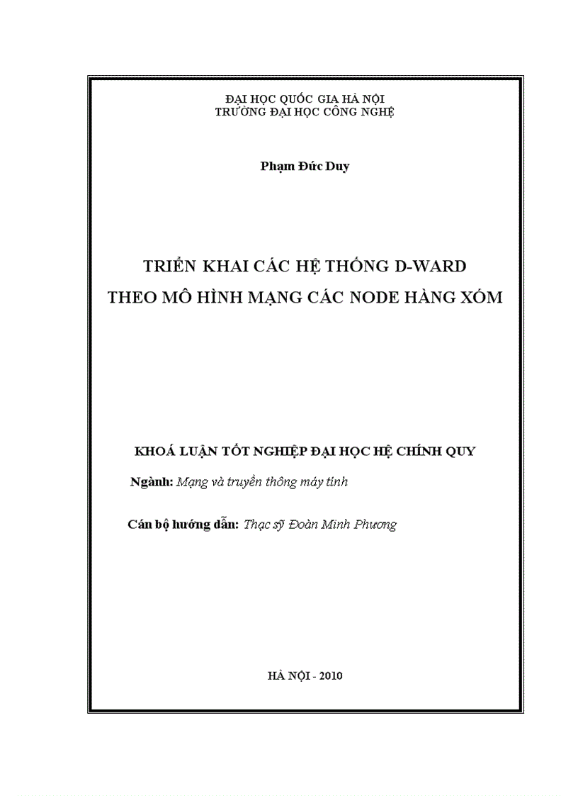 image for page Triển khai các hệ thống d ward theo mô hình mạng các node hàng xóm