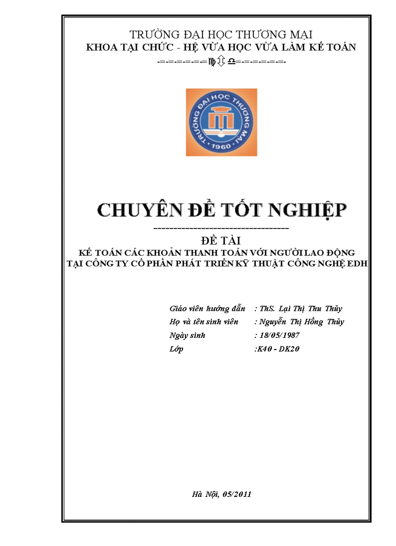 image for page Kế toán các khoản thanh toán với người lao động tại công ty cổ phần phát triển kỹ thuật công nghệ edh