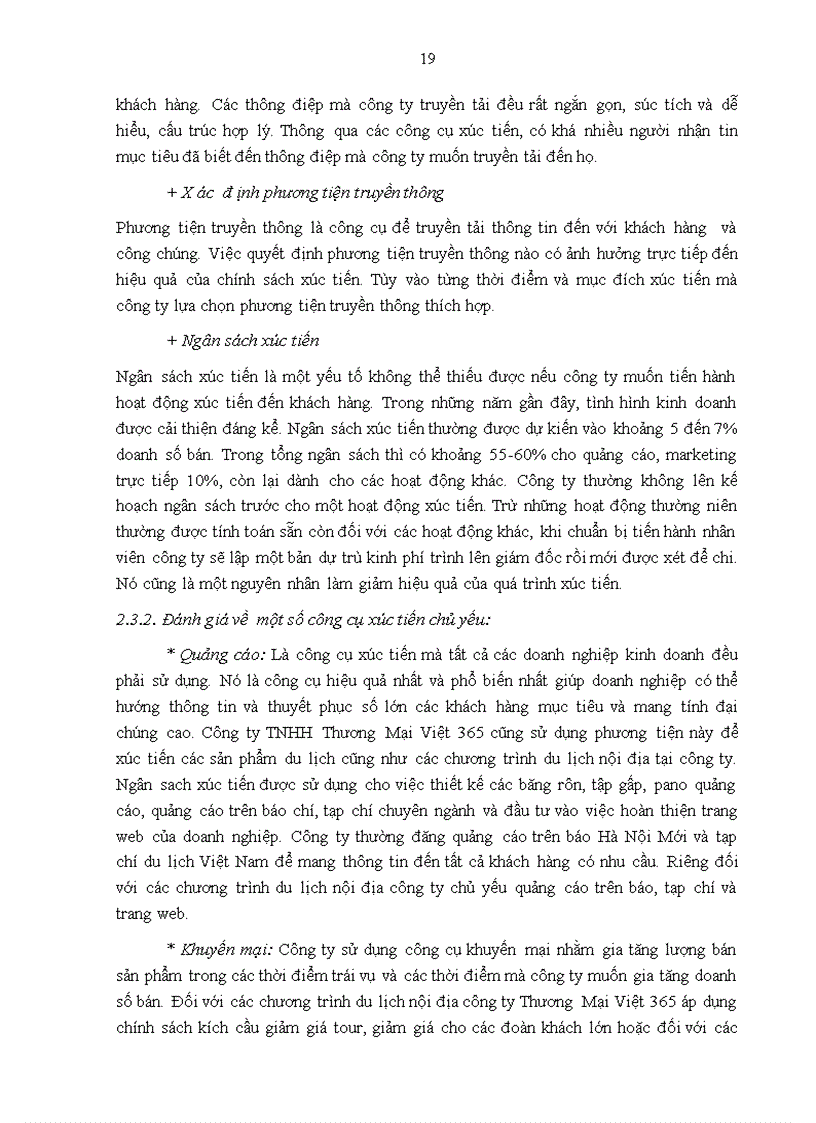 image for page Giải pháp xúc tiến các chương trình du lịch nội địa của Công ty TNHH Thương Mại Việt 365
