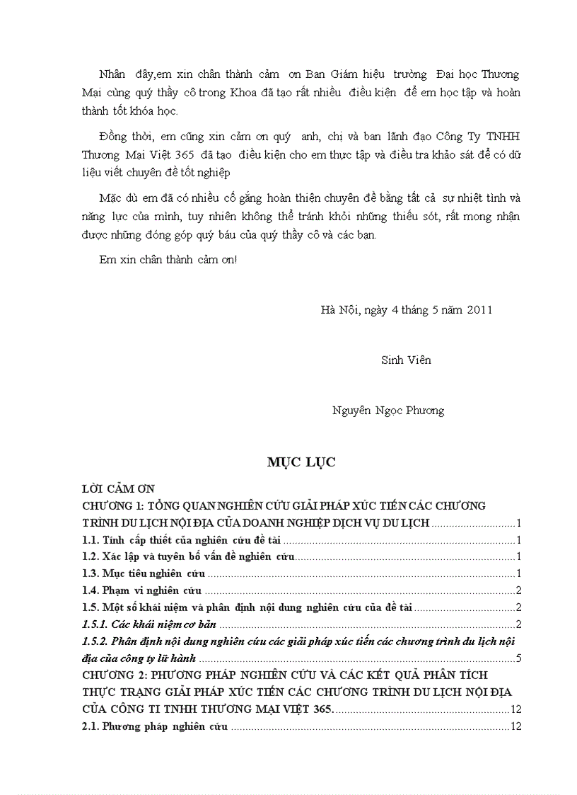 image for page Giải pháp xúc tiến các chương trình du lịch nội địa của Công ty TNHH Thương Mại Việt 365