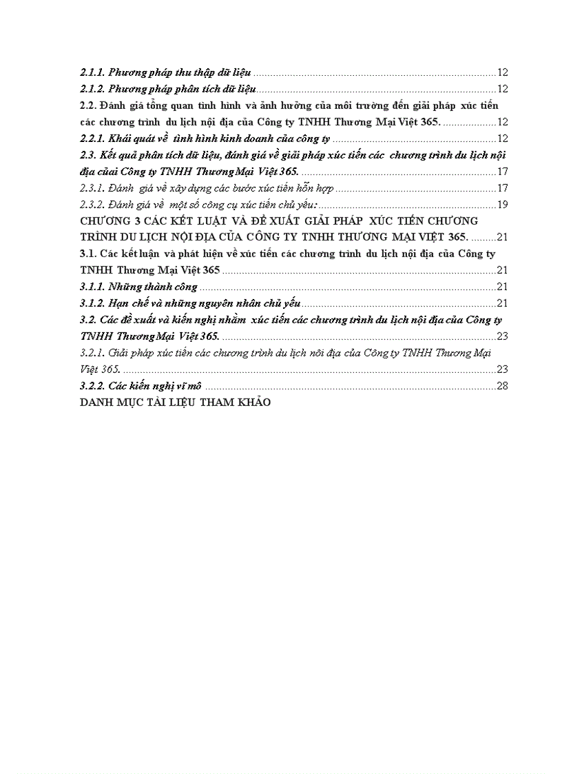 image for page Giải pháp xúc tiến các chương trình du lịch nội địa của Công ty TNHH Thương Mại Việt 365