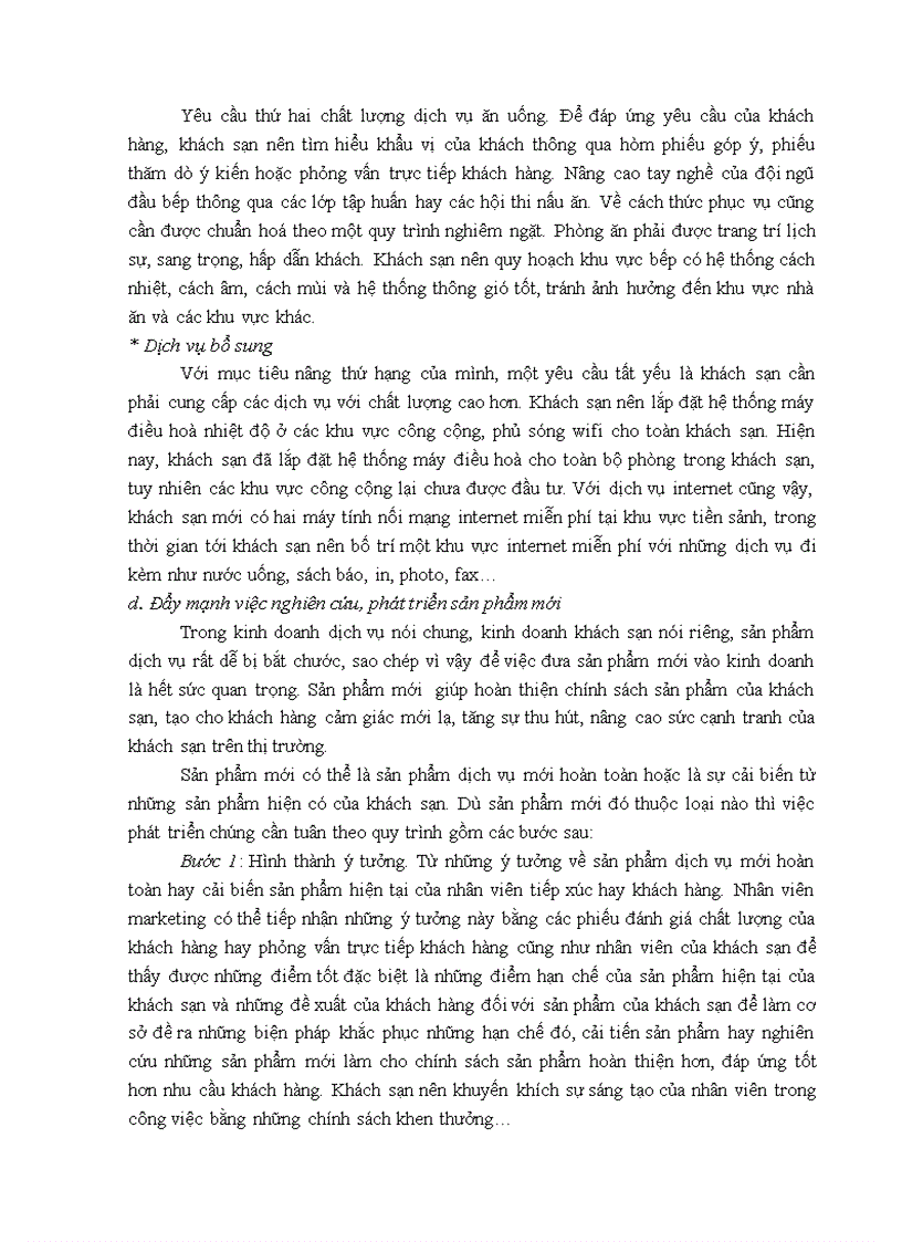 image for page Hoàn thiện chính sách sản phẩm của Công ty Cổ phần Khách sạn Du lịch Sông Nhuệ 1