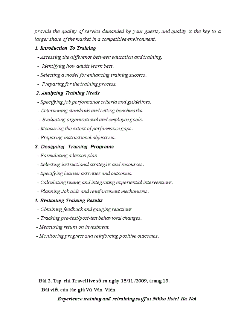 image for page Tăng cường đào tạo và bồi dưỡng nhân lực tại khách sạn Thể Thao Hà Nội 1