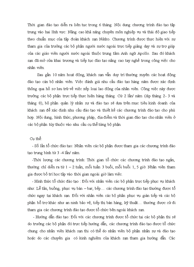 image for page Tăng cường đào tạo và bồi dưỡng nhân lực tại khách sạn Thể Thao Hà Nội 1