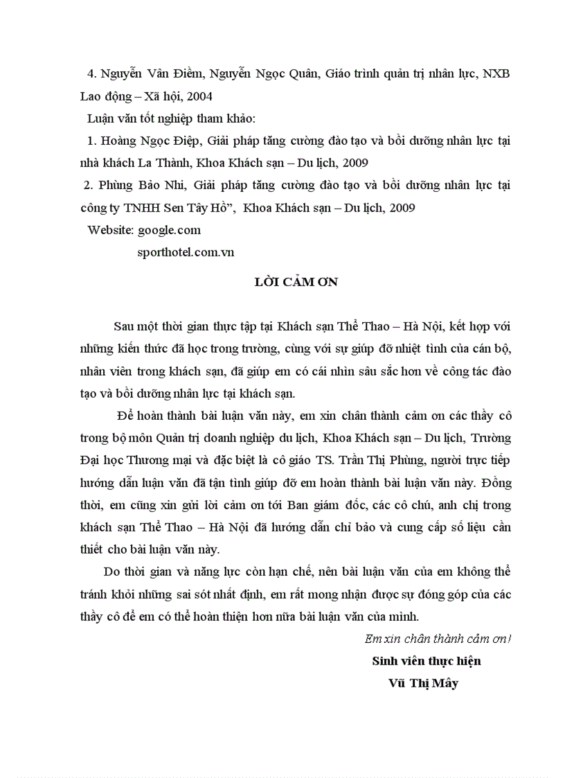 image for page Tăng cường đào tạo và bồi dưỡng nhân lực tại khách sạn Thể Thao Hà Nội 1