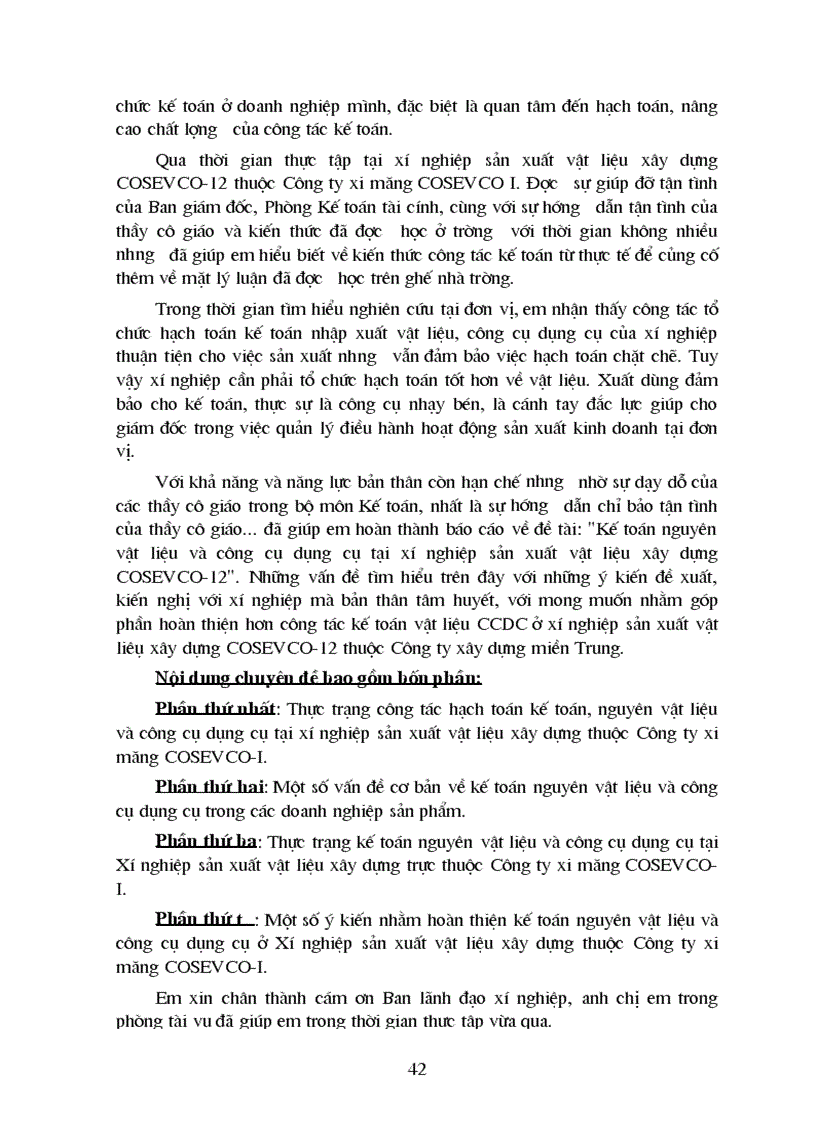 image for page Kế toán nguyên vật liệu và công cụ dụng cụ tại Xí nghiệp sản xuất vật liệu xây dựng thuộc Công ty xi măng Cosevco I
