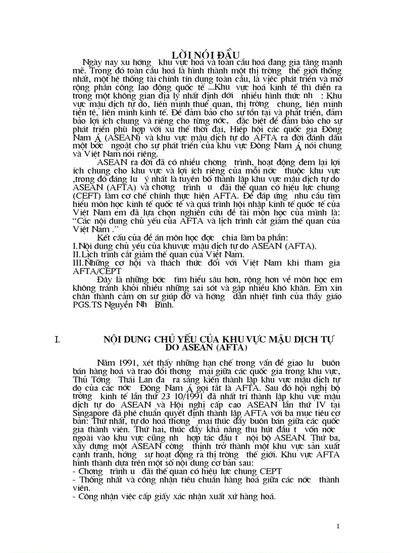 image for page Các nội dung chủ yếu của AFTA và lịch trình cắt giảm thế quan của Việt Nam