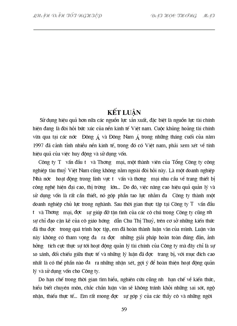 image for page Một số biện pháp nhằm nâng cao hiệu quả sử dụng vốn của Công ty Tư vấn đầu tư và Thương mại