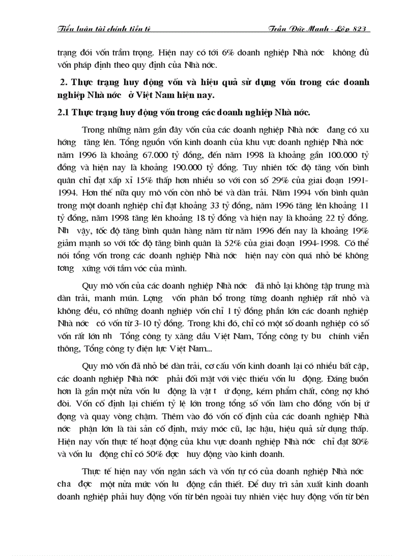 image for page Thực trạng huy đồng và sử dụng vốn trong các doanh nghiệp Nhà nước ở Việt Nam hiện nay