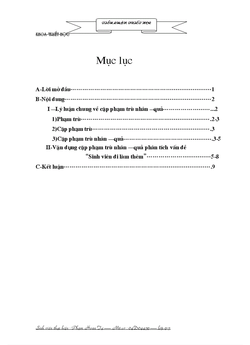 image for page Vận dụng cặp phạm trù nhân quả phân tích vấn đề Sinh viên đi làm thêm 1