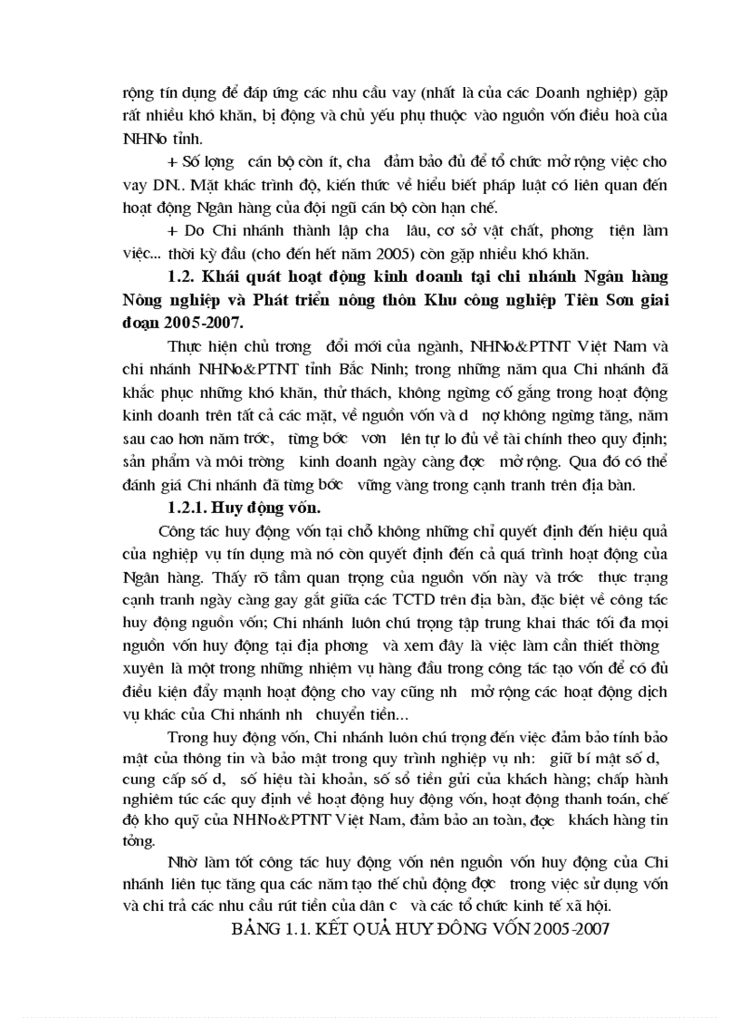 Một số giải pháp nhằm nâng cao hiệu quả hoạt động kinh doanh tại chi nhánh Ngân hàng Nông nghiệp và Phát triển Nông thôn Khu công nghiệp Tiên Sơn Bắc Ninh