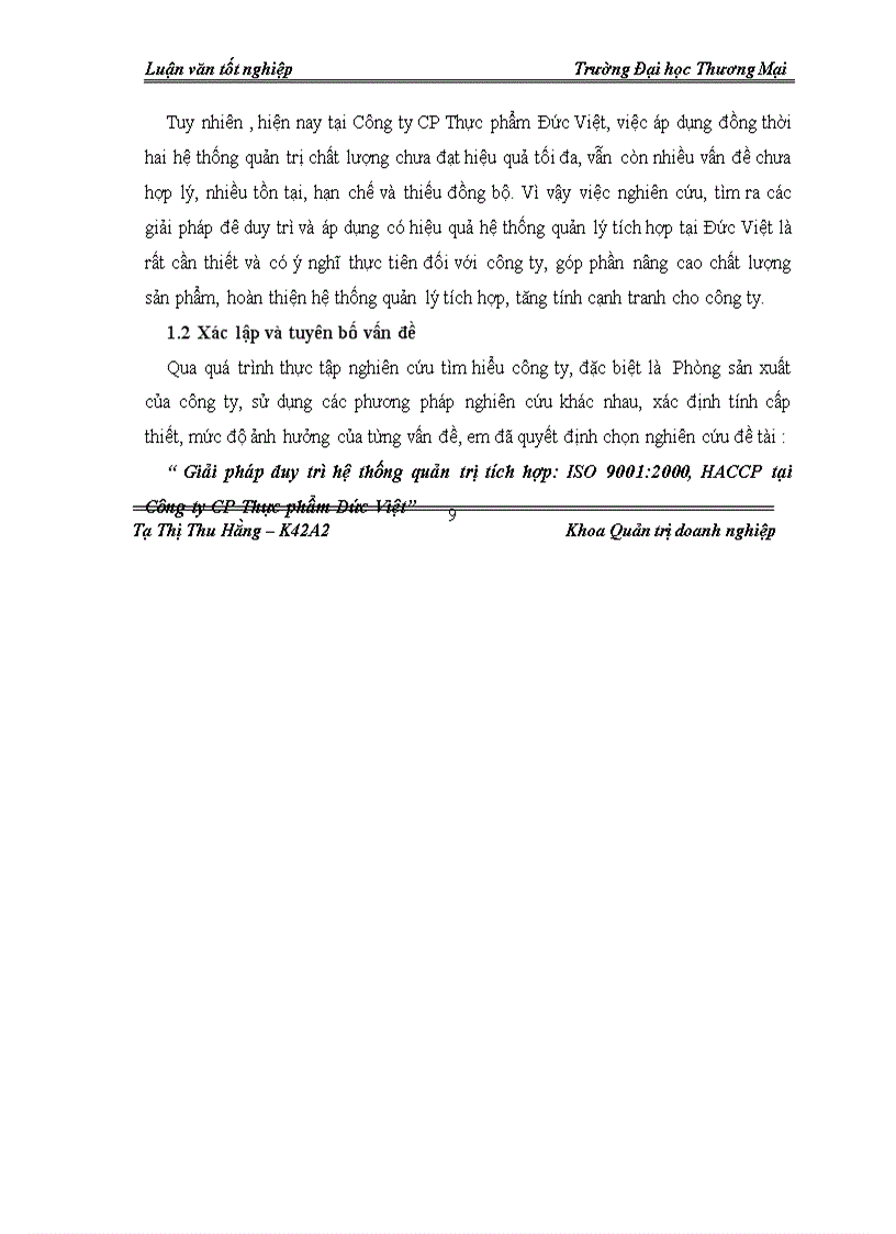 image for page Giải pháp duy trì hệ thống quản trị tích hợp ISO 9001 2000 HACCP tại Công ty CP Thực phẩm Đức Việt 1