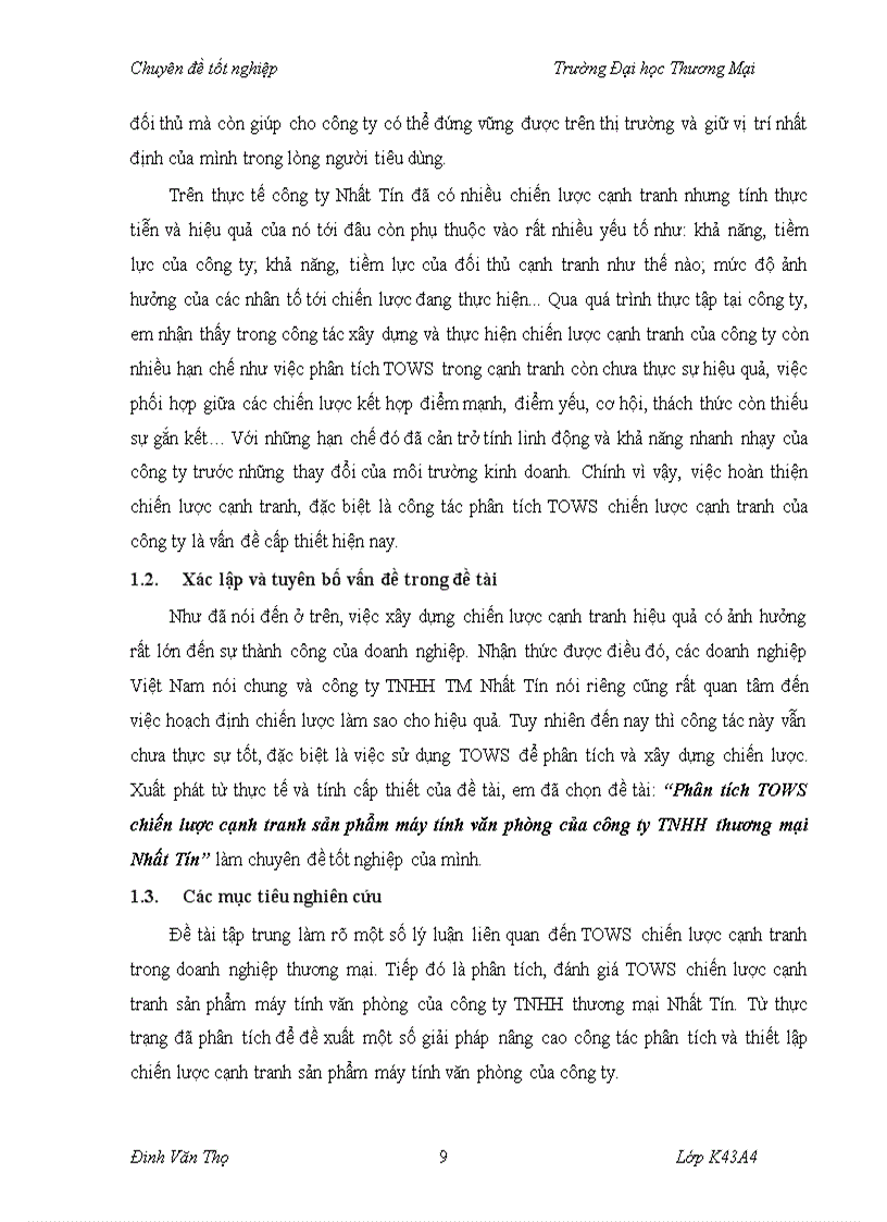 image for page Phân tích TOWS chiến lược cạnh tranh sản phẩm máy tính văn phòng của công ty TNHH thương mại Nhất Tín