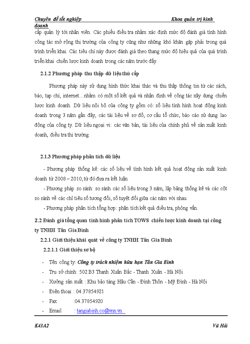 image for page Phân tích tows chiến lược kinh doanh tại công ty tnhh tân gia bình 1