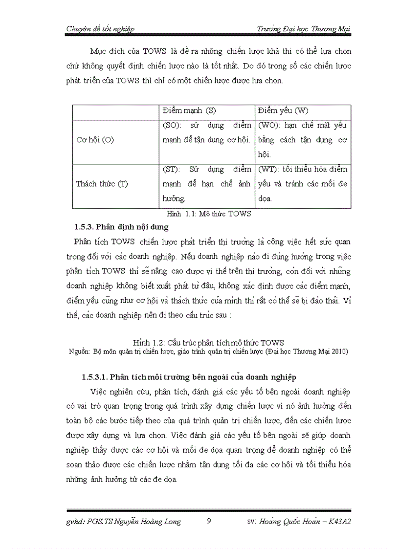 image for page Phân tích TOWS chiến lược phát triển thị trường của công ty TNHH nhà nước một thành viên thực phẩm Hà Nội 1