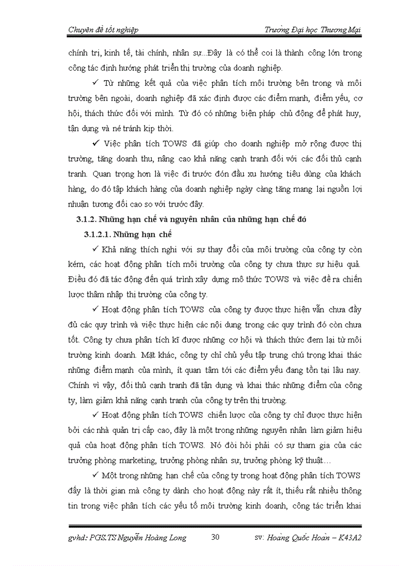 image for page Phân tích TOWS chiến lược phát triển thị trường của công ty TNHH nhà nước một thành viên thực phẩm Hà Nội 1
