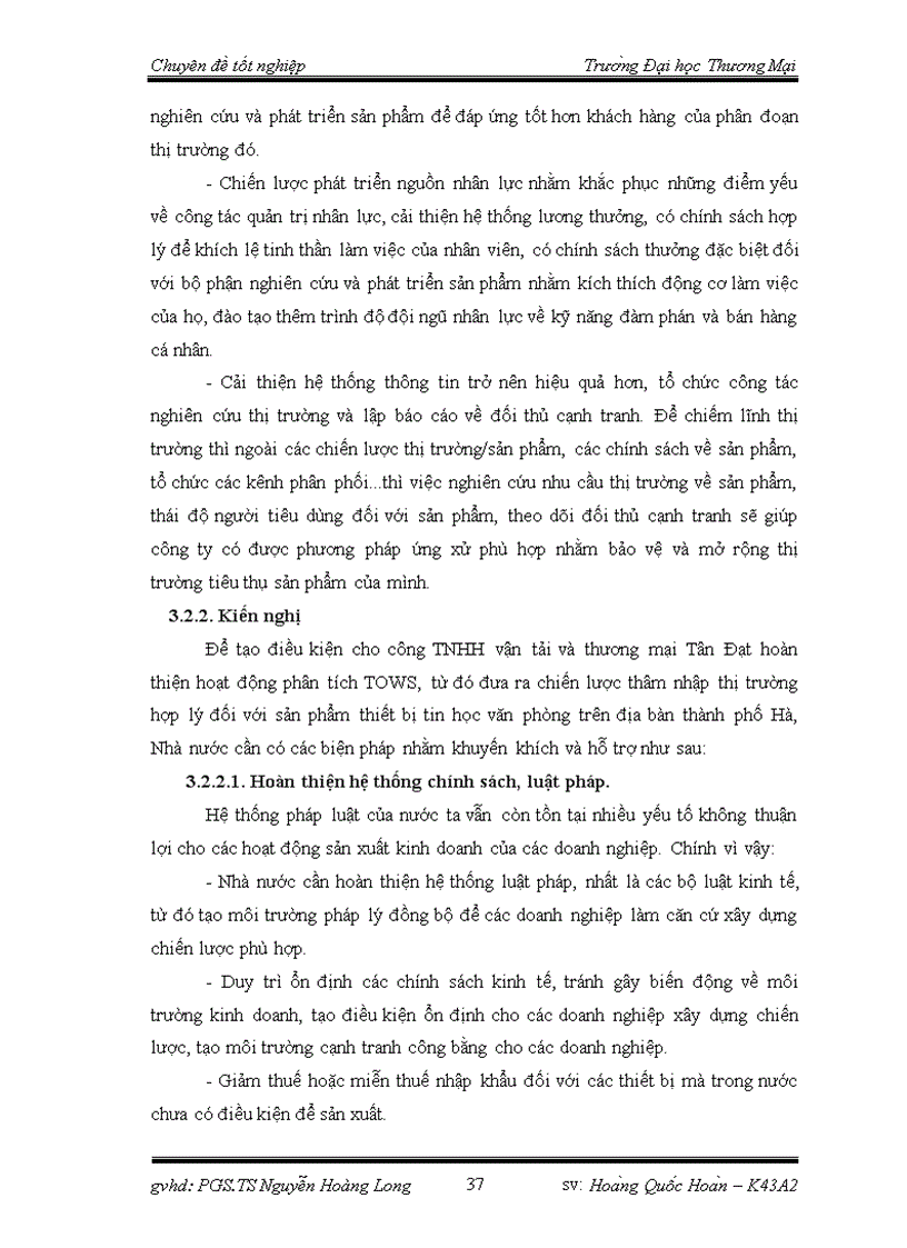 image for page Phân tích TOWS chiến lược phát triển thị trường của công ty TNHH nhà nước một thành viên thực phẩm Hà Nội 1